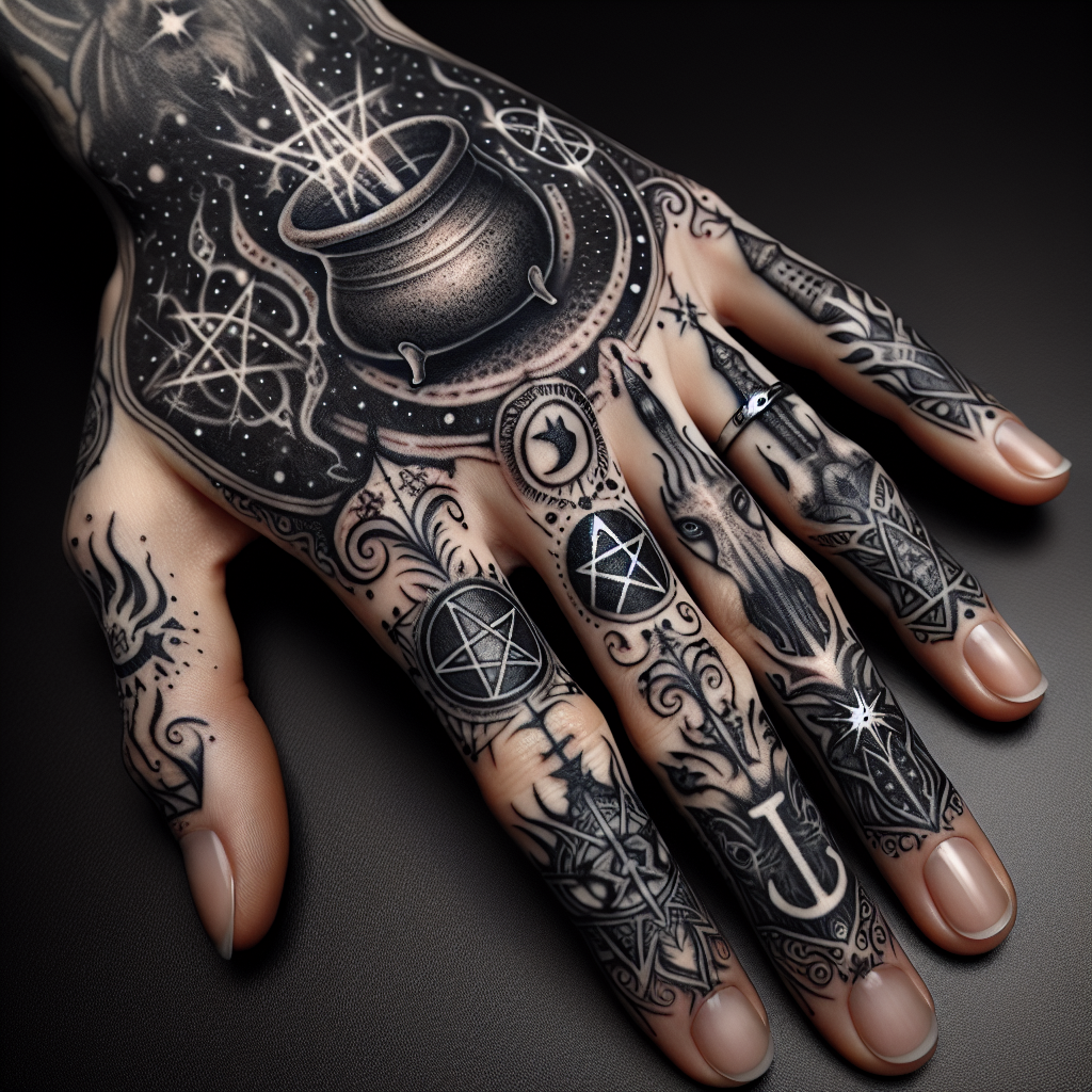 witchcraft finger tattoos