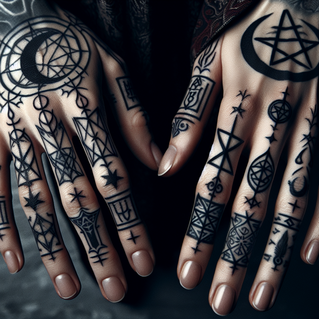witchcraft finger tattoos
