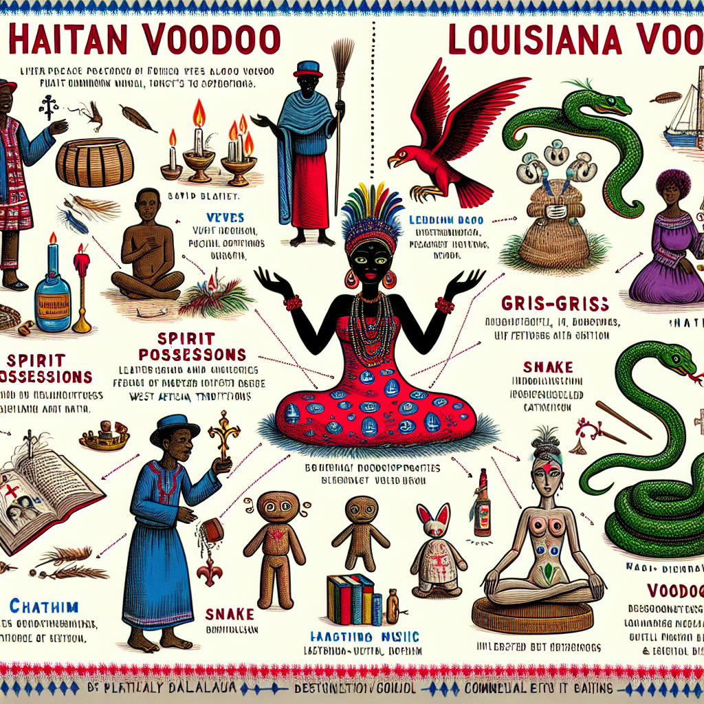 Haitian Voodoo, Louisiana Voodoo, spiritual practices, African traditions, Voodoo differences
