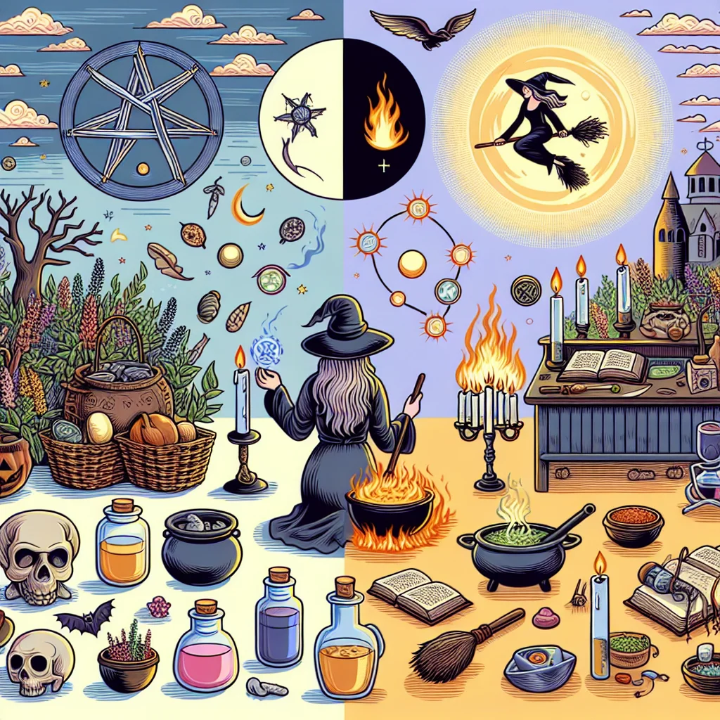 traditional witchcraft, Wicca vs witchcraft, spiritual practices, witchcraft beliefs, magical differences