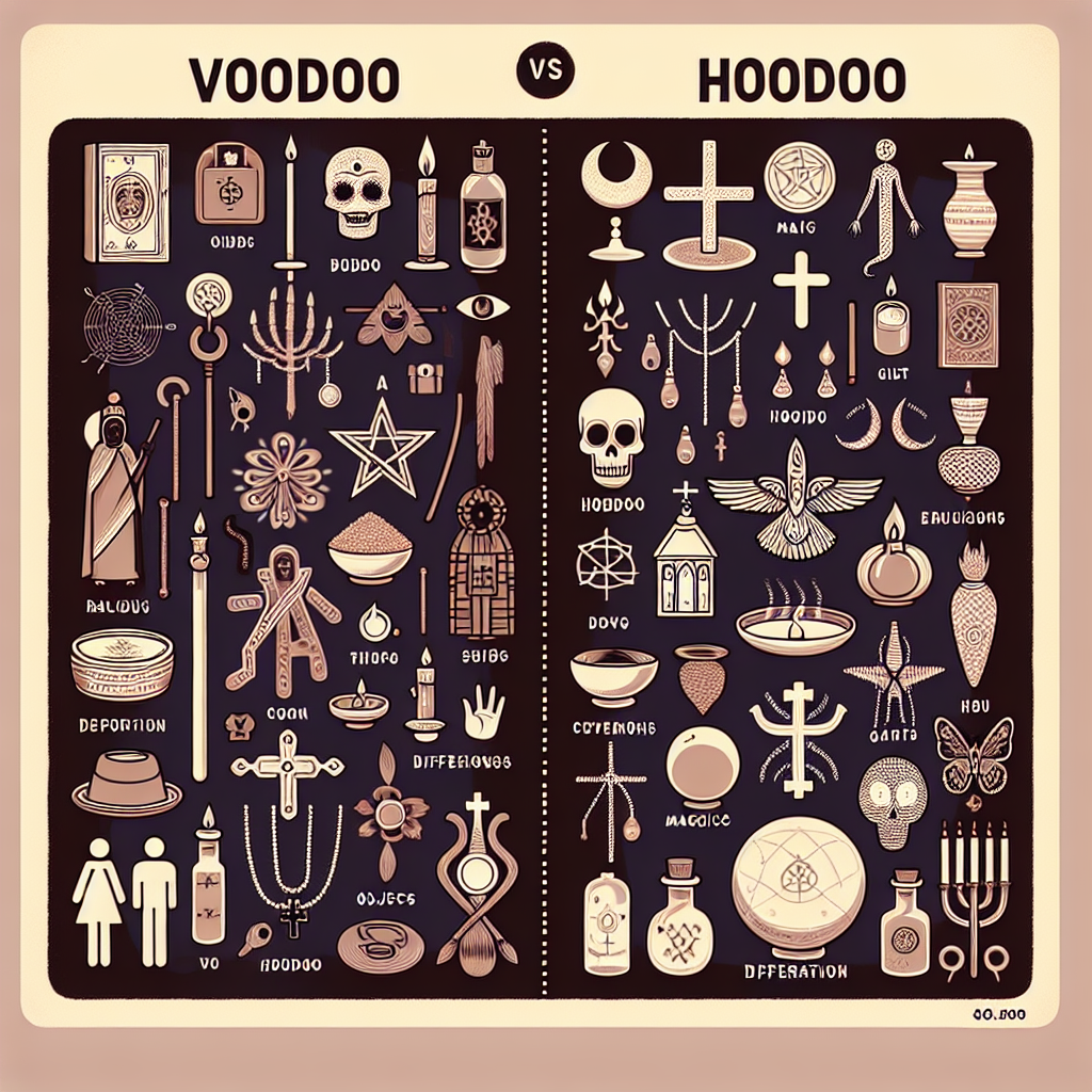 Voodoo vs Hoodoo, spiritual practices, magical differences, African traditions, folk magic