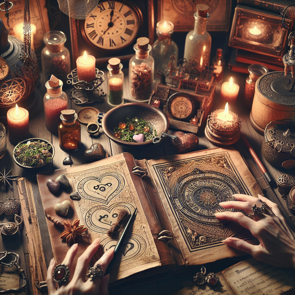 Love spells, romantic magic, witchcraft rituals, attraction spells, relationship witchcraft