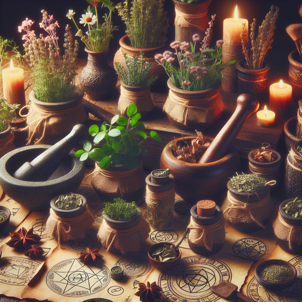 Sacred herbs, witchcraft plants, pagan rituals, spiritual uses, herbal magic