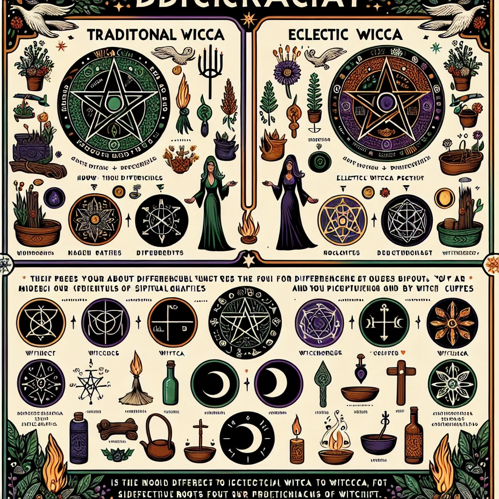 Traditional Wicca, eclectic Wicca, witchcraft differences, Wiccan paths, modern Wicca