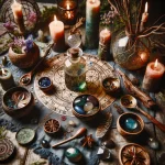 Elemental magick, nature practices, spiritual energy, witchcraft rituals, magical elements