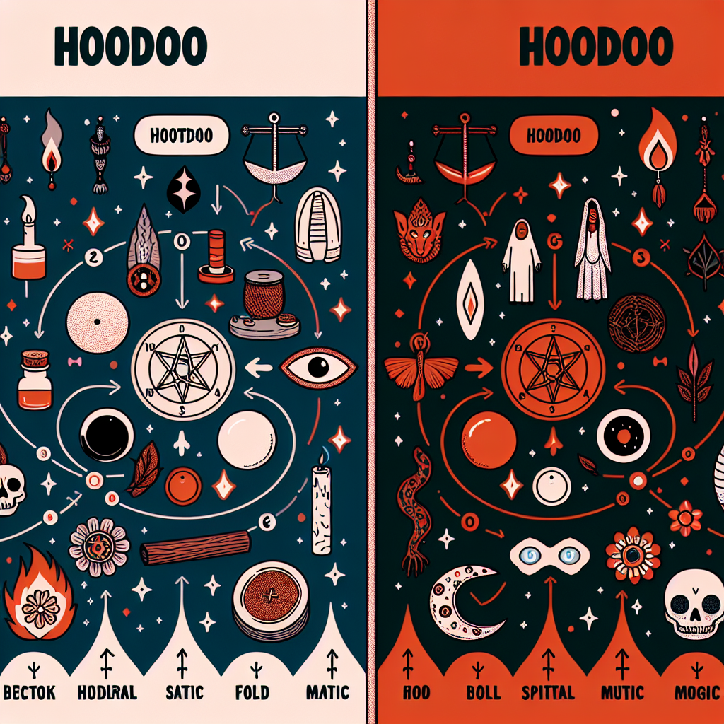 Hoodoo vs other traditions, folk magic, spiritual practices, magical contrasts, Hoodoo differences