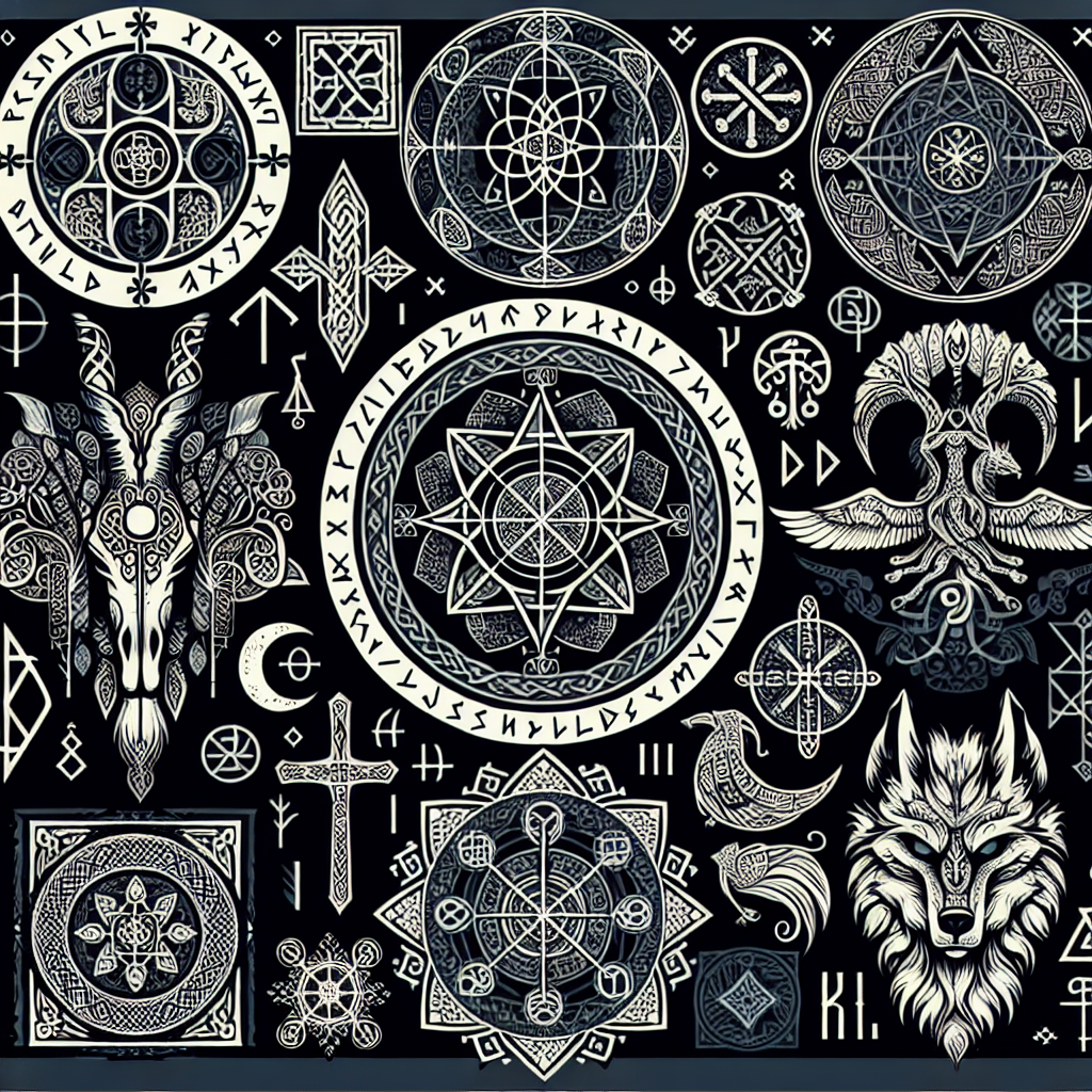 Sacred symbols, Celtic-Norse traditions, spiritual emblems, magickal icons, ritual symbols