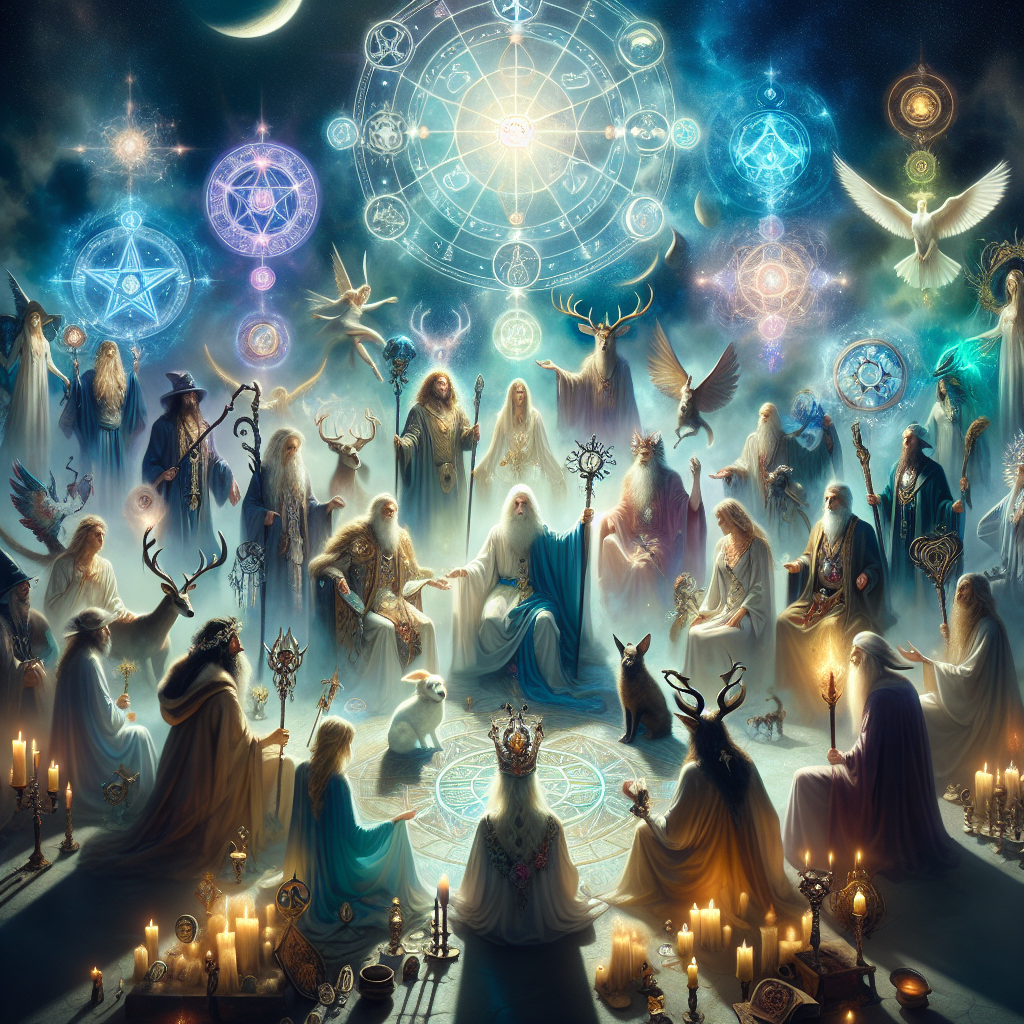 Worshiped deities, Wiccan gods, pagan pantheon, spiritual figures, divine connection