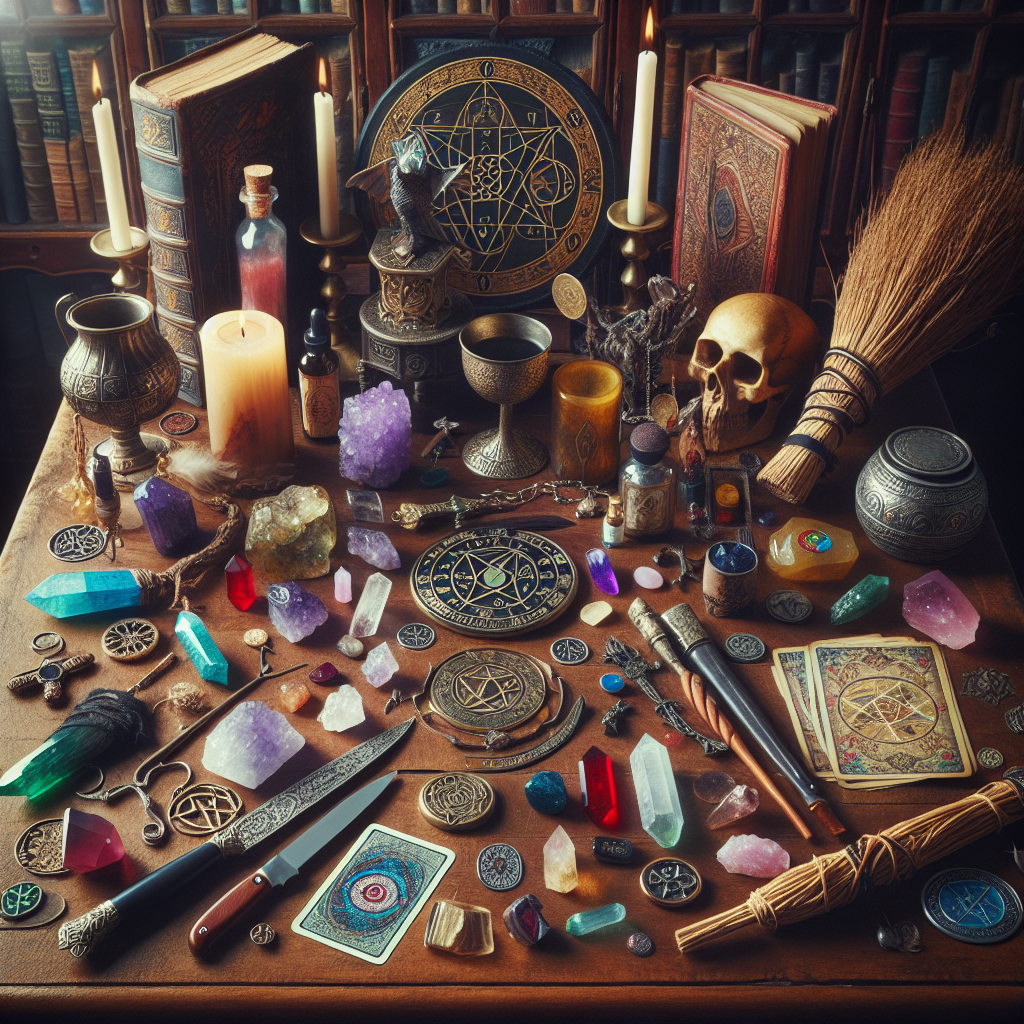 Ritual tools, pagan equipment, witchcraft essentials, spiritual items, magical tools