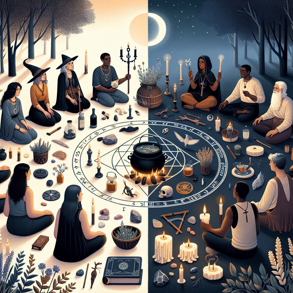 Group vs. solitary, pagan practices, witchcraft paths, spiritual rituals, community magick