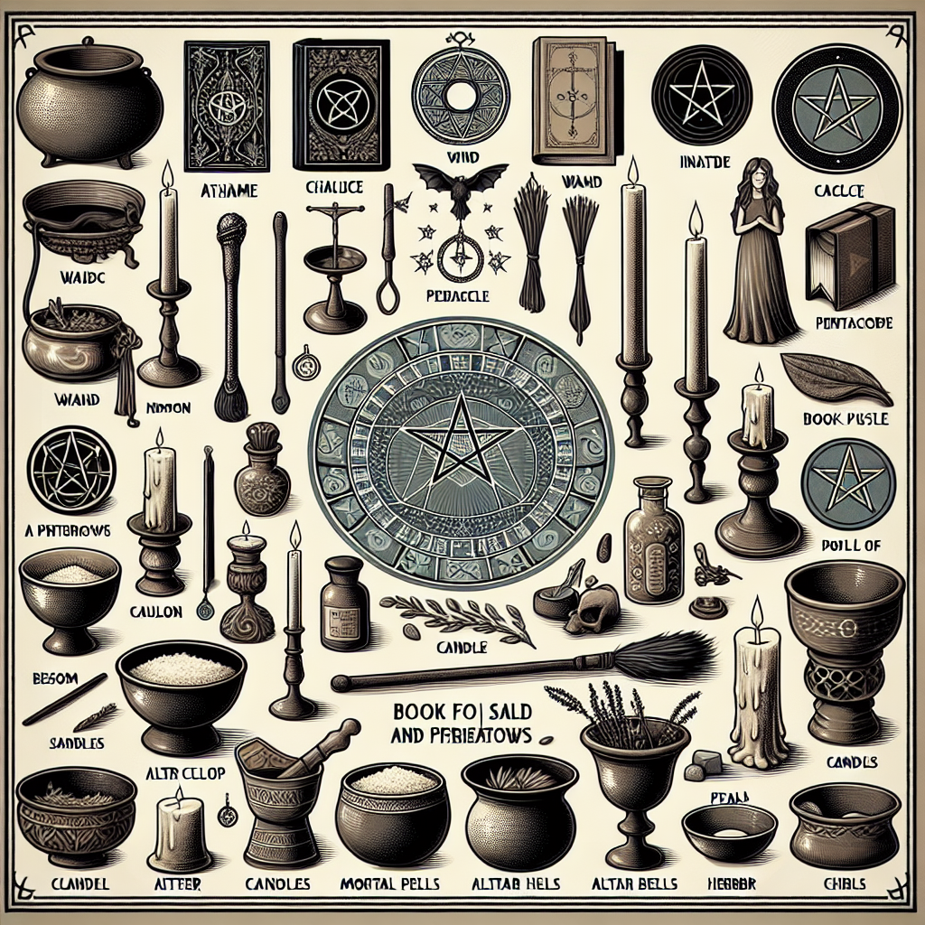 Wiccan altar tools, essential Wiccan items, ritual tools, witchcraft gear, altar essentials