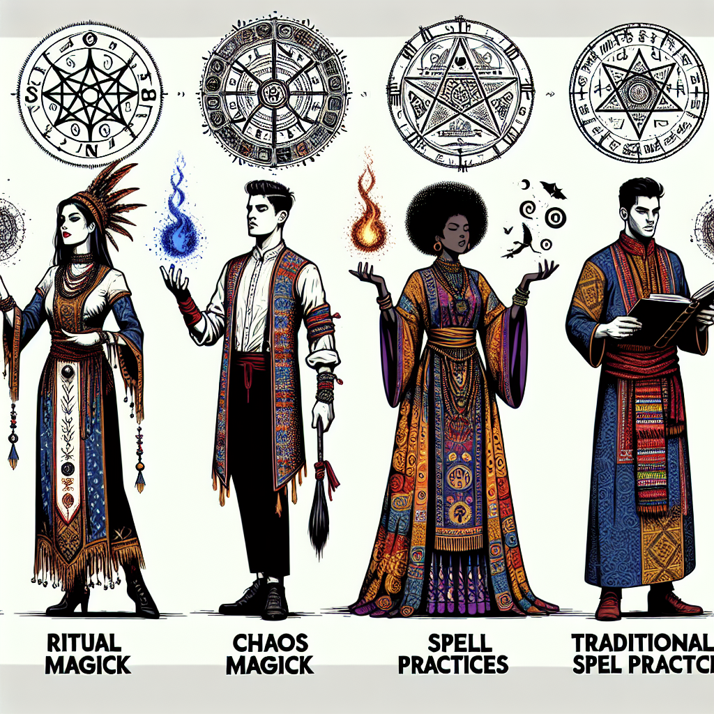 Ritual magick, chaos magick, spiritual differences, magick traditions, spell practices