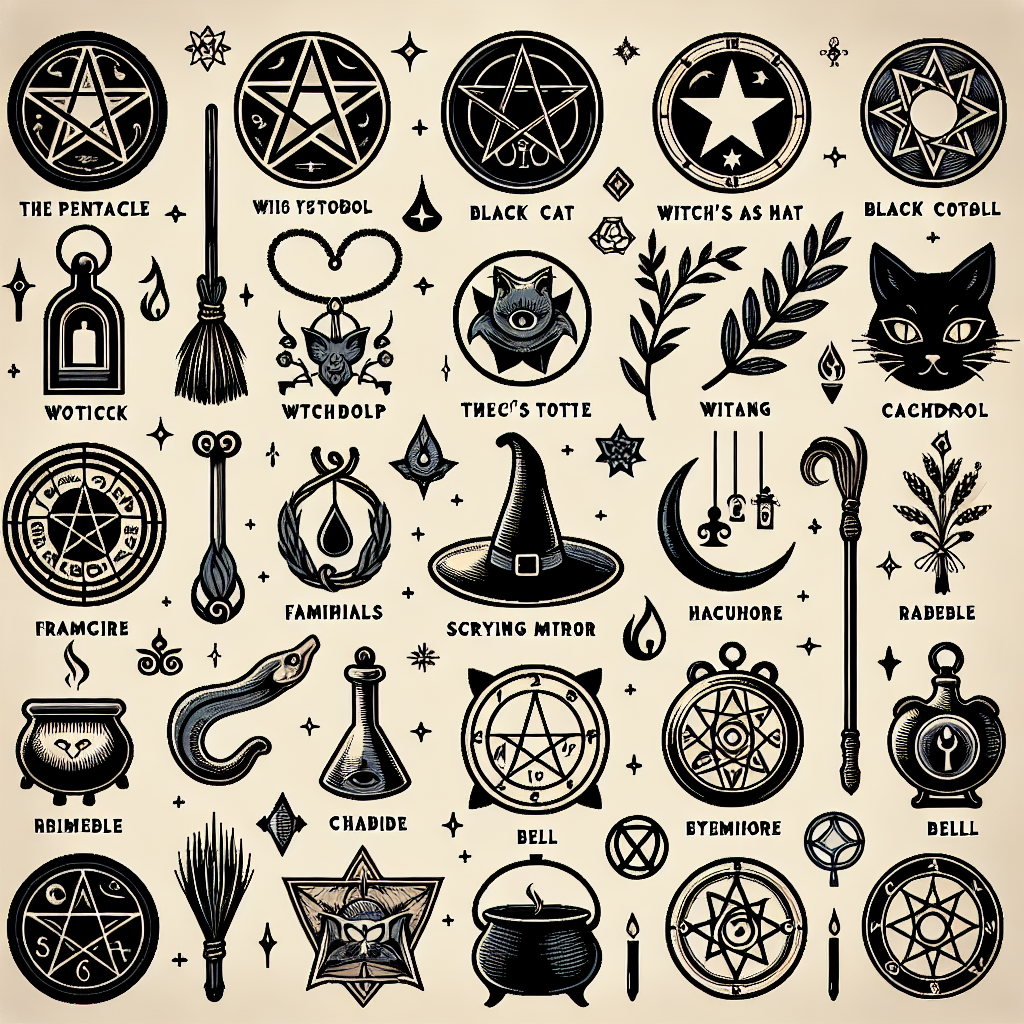 Witch symbols, sacred meanings, spiritual icons, magical symbols, witchcraft imagery