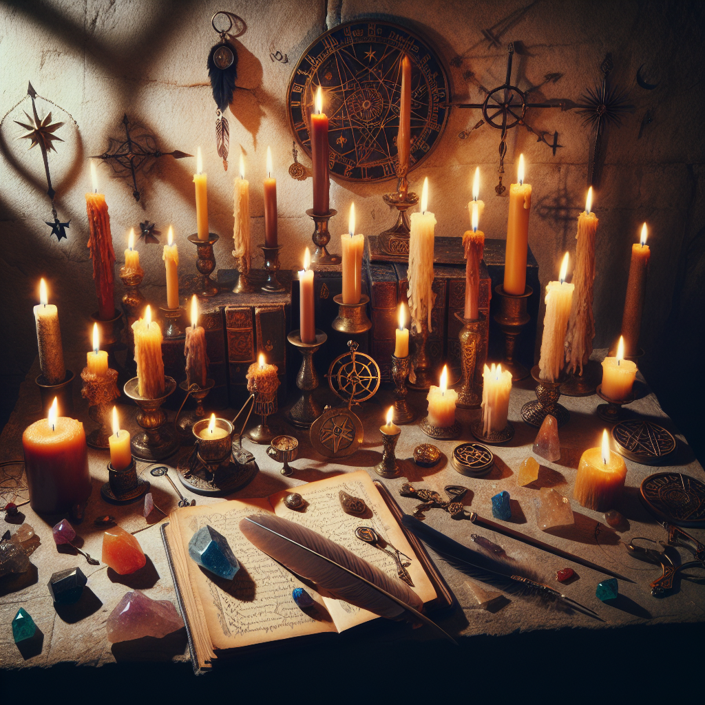 Candle spells, fire magick, ritual practices, spiritual candles, spellcasting