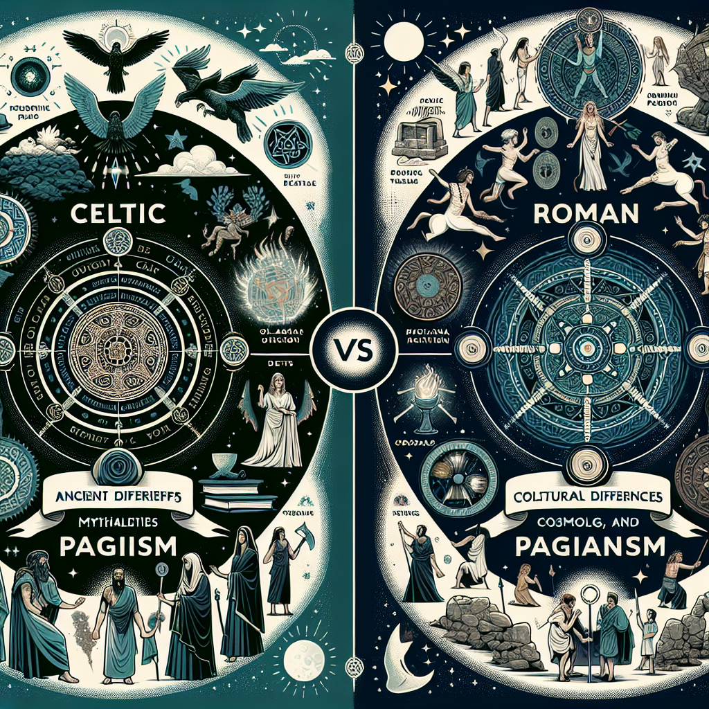 Celtic vs. Roman paganism, ancient beliefs, cultural differences, spiritual comparison, pagan paths