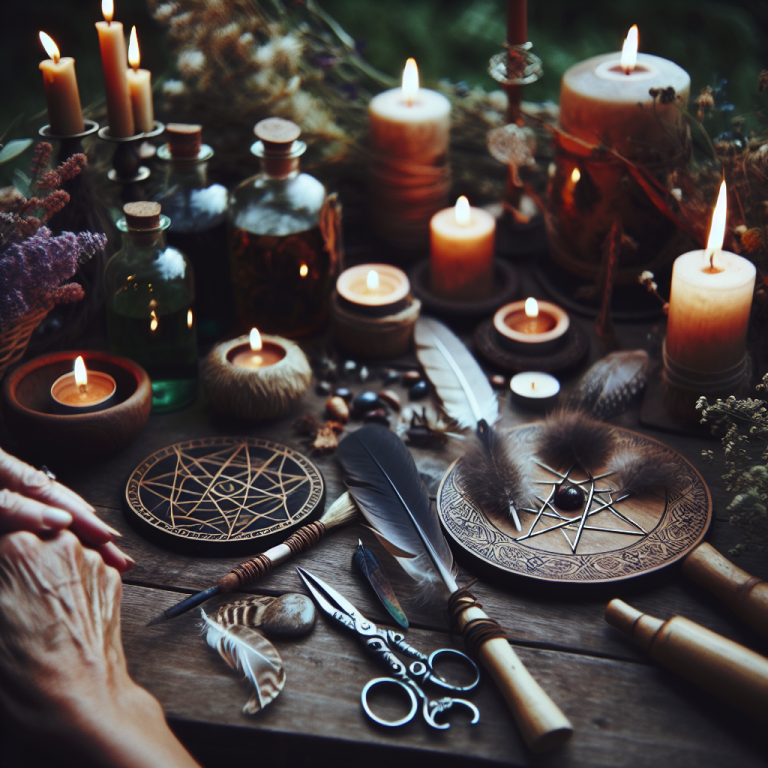 Pagan and witch rituals, shared practices, Wiccan spells, magical ceremonies, spiritual tools