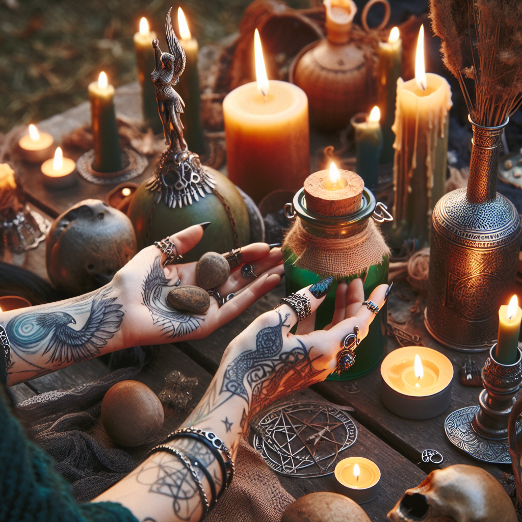 Pagan and witchcraft rituals, spiritual ceremonies, magical practices, shared traditions, religious rites