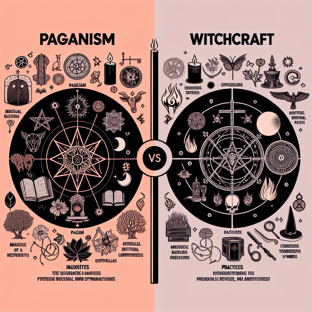 Pagan vs. witchcraft, magical differences, spiritual paths, comparative religion, paganism insights