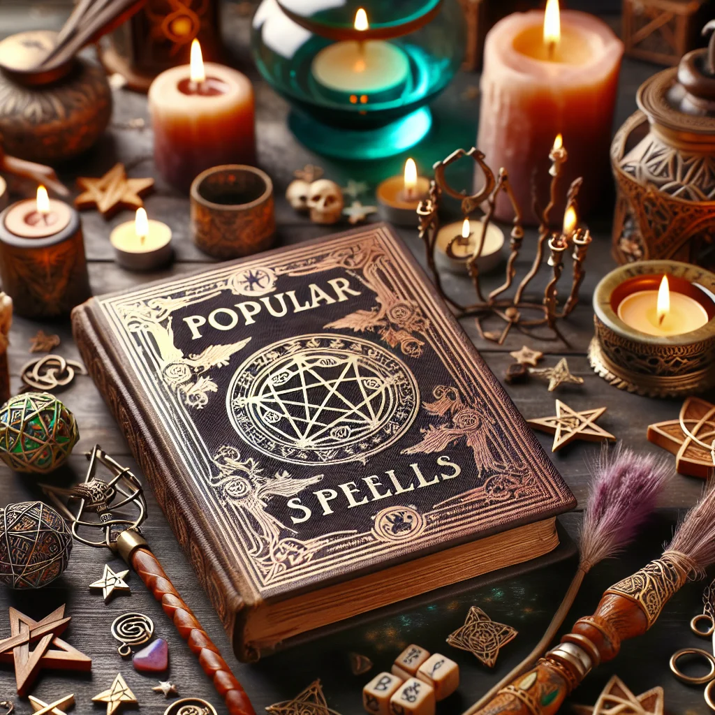 Popular spells, book of shadows, magical practices, spiritual spellwork, witchcraft guide