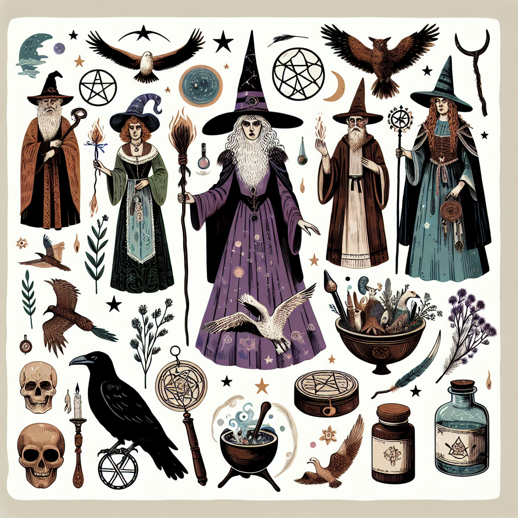 Witchcraft figures, historical witches, magical pioneers, spiritual leaders, witch influencers