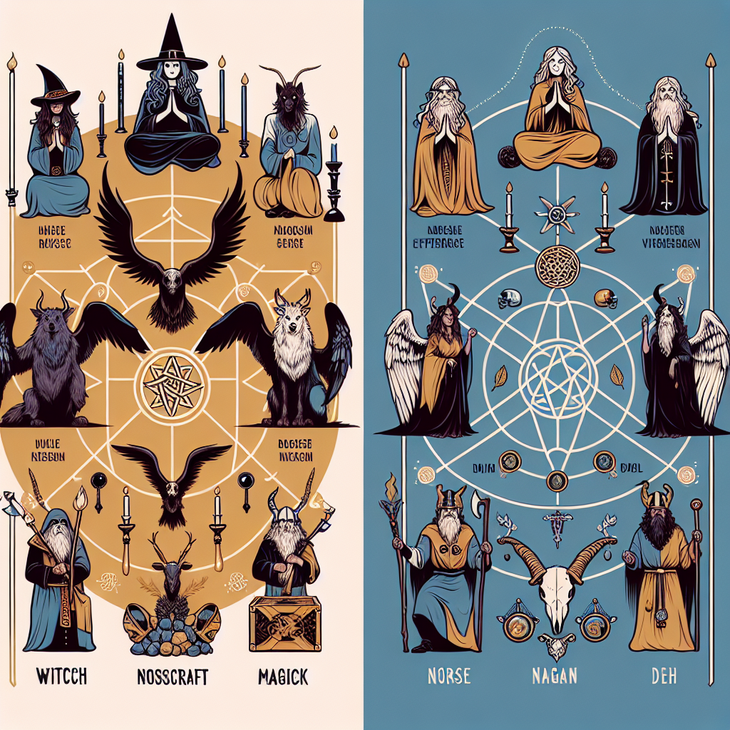 Witchcraft vs. Norse pagan magick, religious comparison, magical differences, spiritual paths