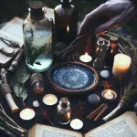 Elemental rituals, pagan practices, witchcraft spells, nature-based magic, spiritual energy