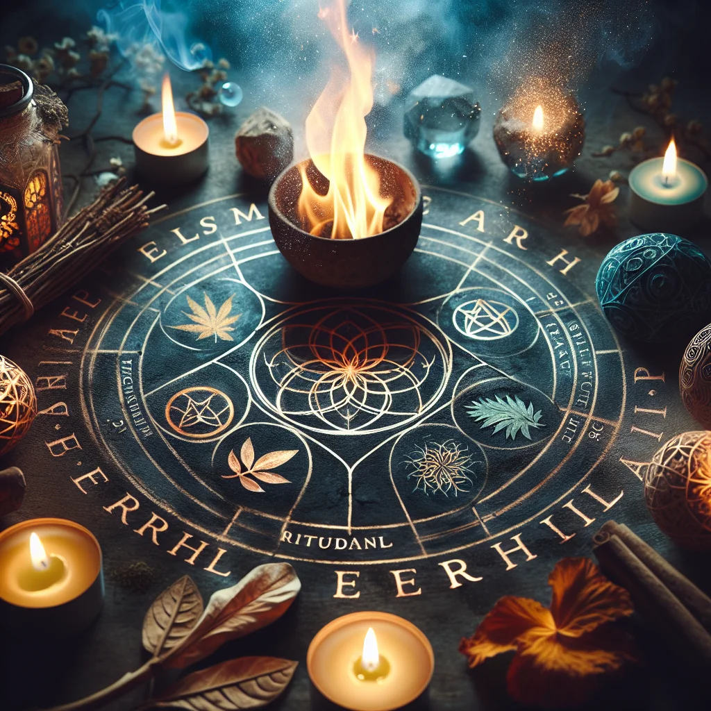 Elemental spells, earth magick, air rituals, fire spells, water magick