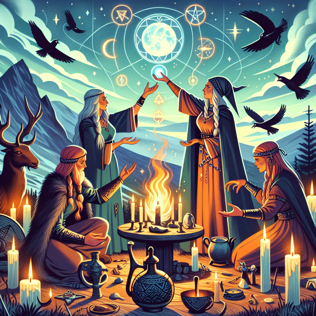 Norse pagan witches, spiritual rituals, magical practices, deity worship, Viking magic