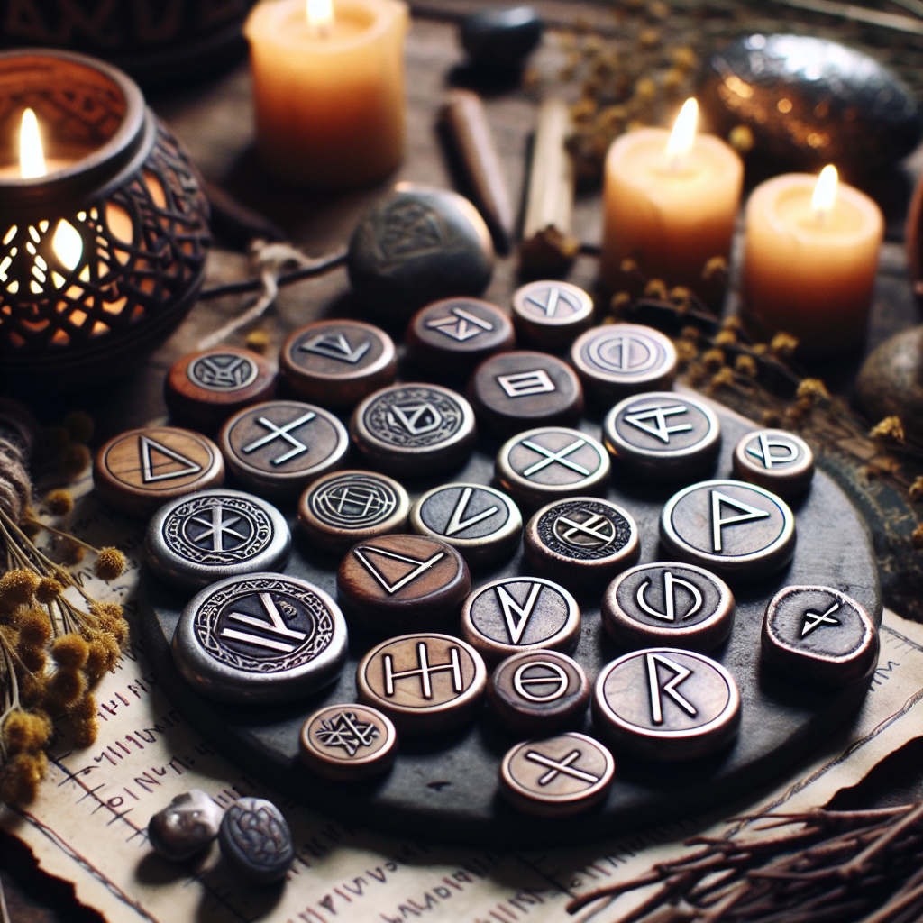 Norse runes, witchcraft practices, spiritual symbols, magickal tools, rune divination