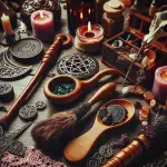 Witch and pagan tools, magical instruments, ritual supplies, spellwork essentials, altar tools