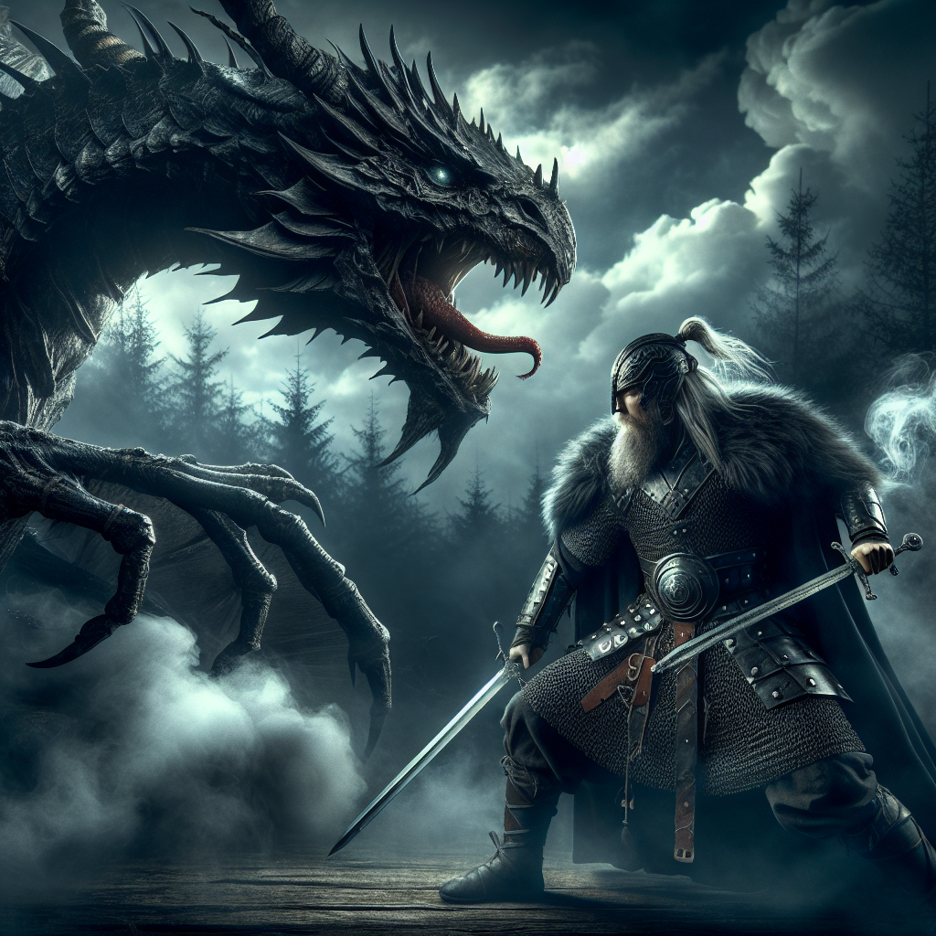 Sigurd Fafnir myth, Viking legends, Norse courage tales, mythological triumphs, dragon slayer story