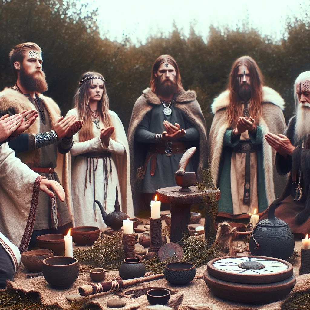 Norse rituals, honoring gods, spiritual ceremonies, pagan practices, magical traditions