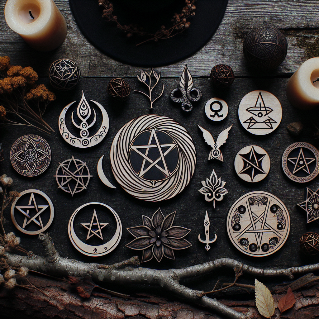 Pagan symbols, Wiccan emblems, spiritual signs, magickal icons, sacred symbols