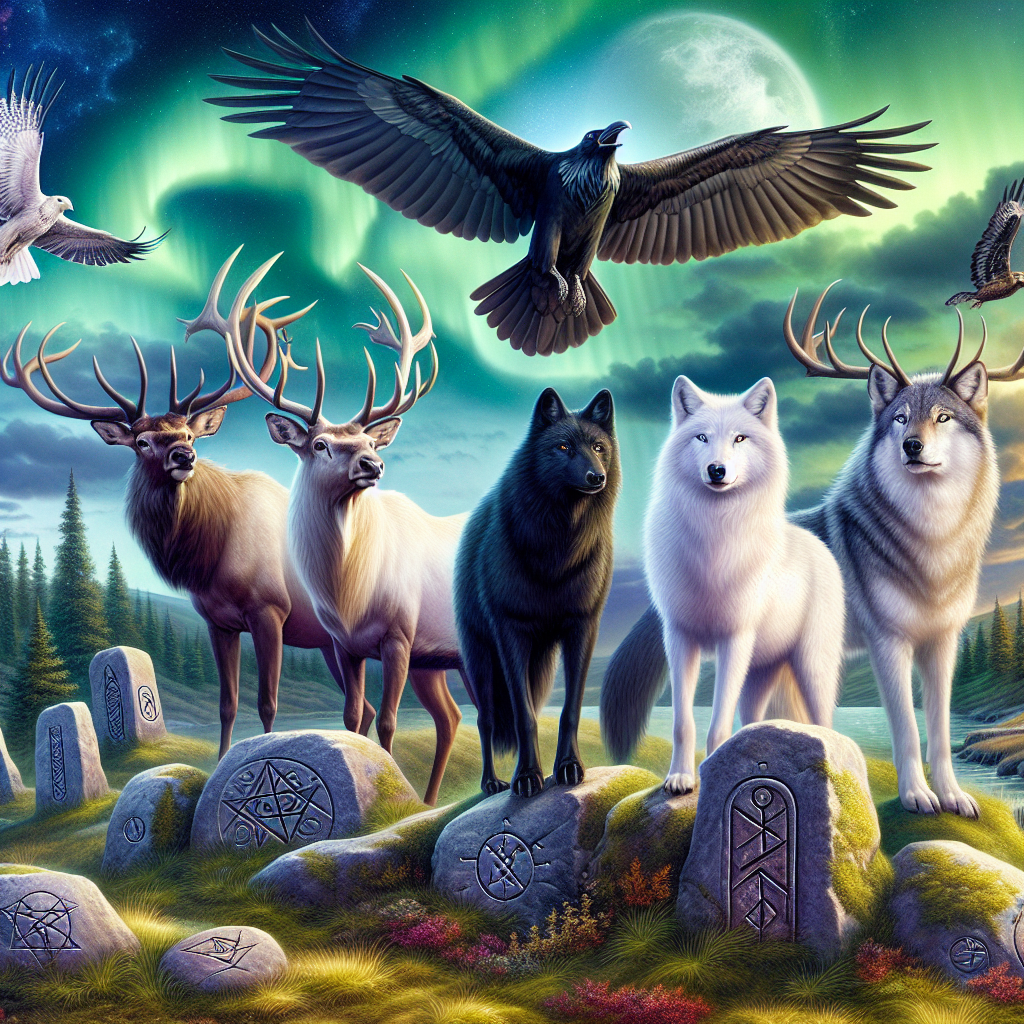 Sacred animal allies, Norse spiritual creatures, mystical Norse animals, sacred animal symbols, empowering Norse guides