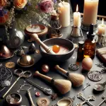 Witch altar tools, ritual instruments, magical supplies, altar setup, spellcasting essentials