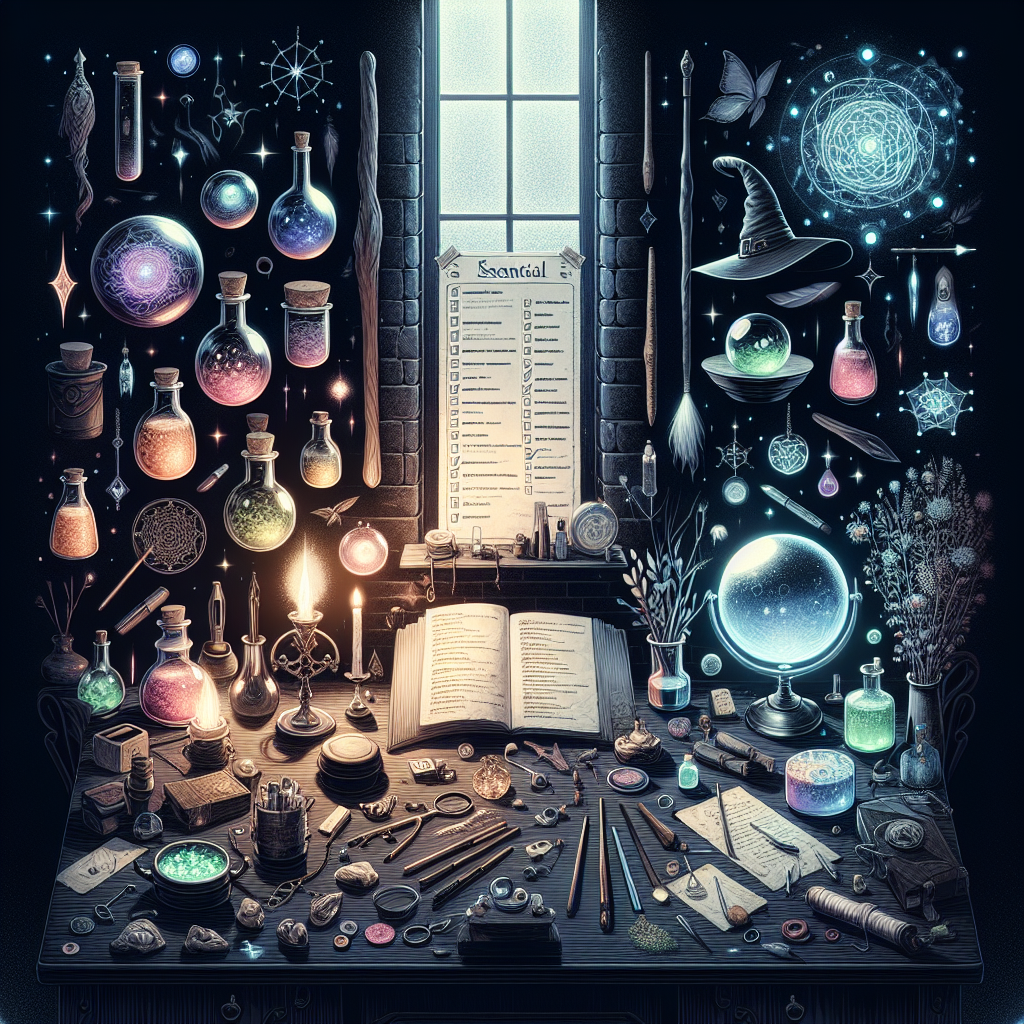 witchcraft checklist, beginner guide, essential tools, magical preparation, spiritual setup