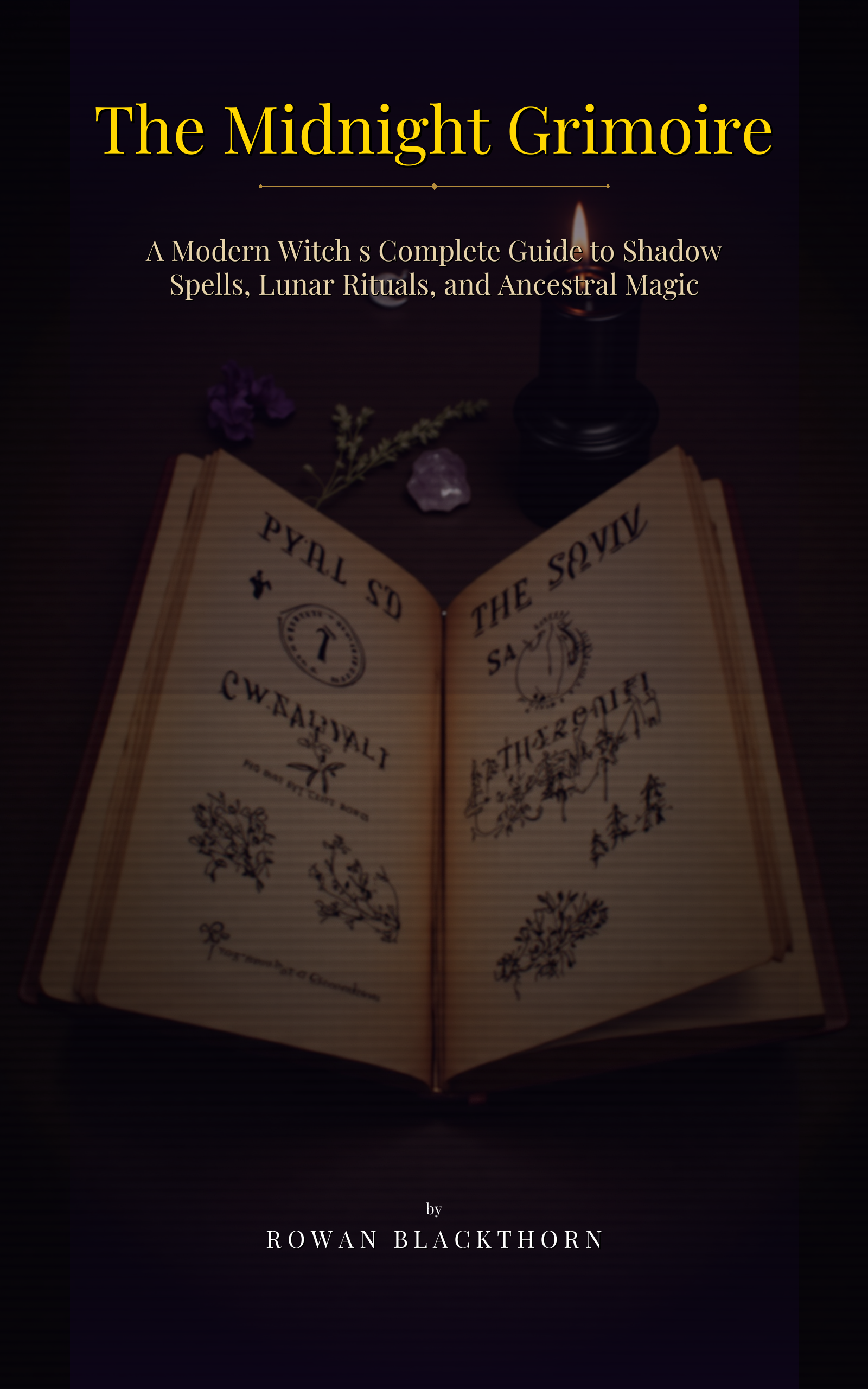 The Midnight Grimoire: A Modern Witch's Complete Guide to Shadow Spells, Lunar Rituals, and Ancestral Magic — Book Cover