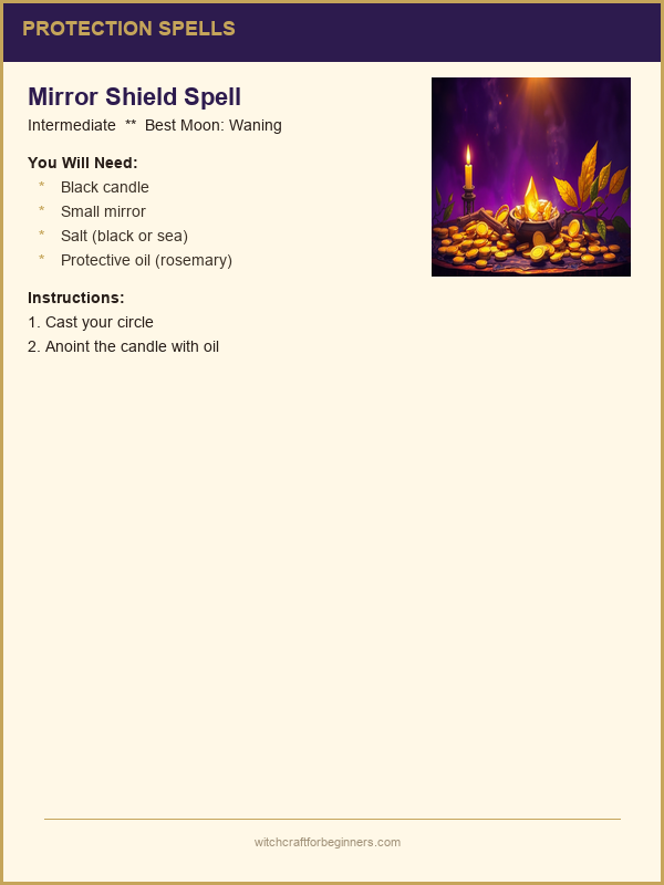 Sample spell page from the course PDF