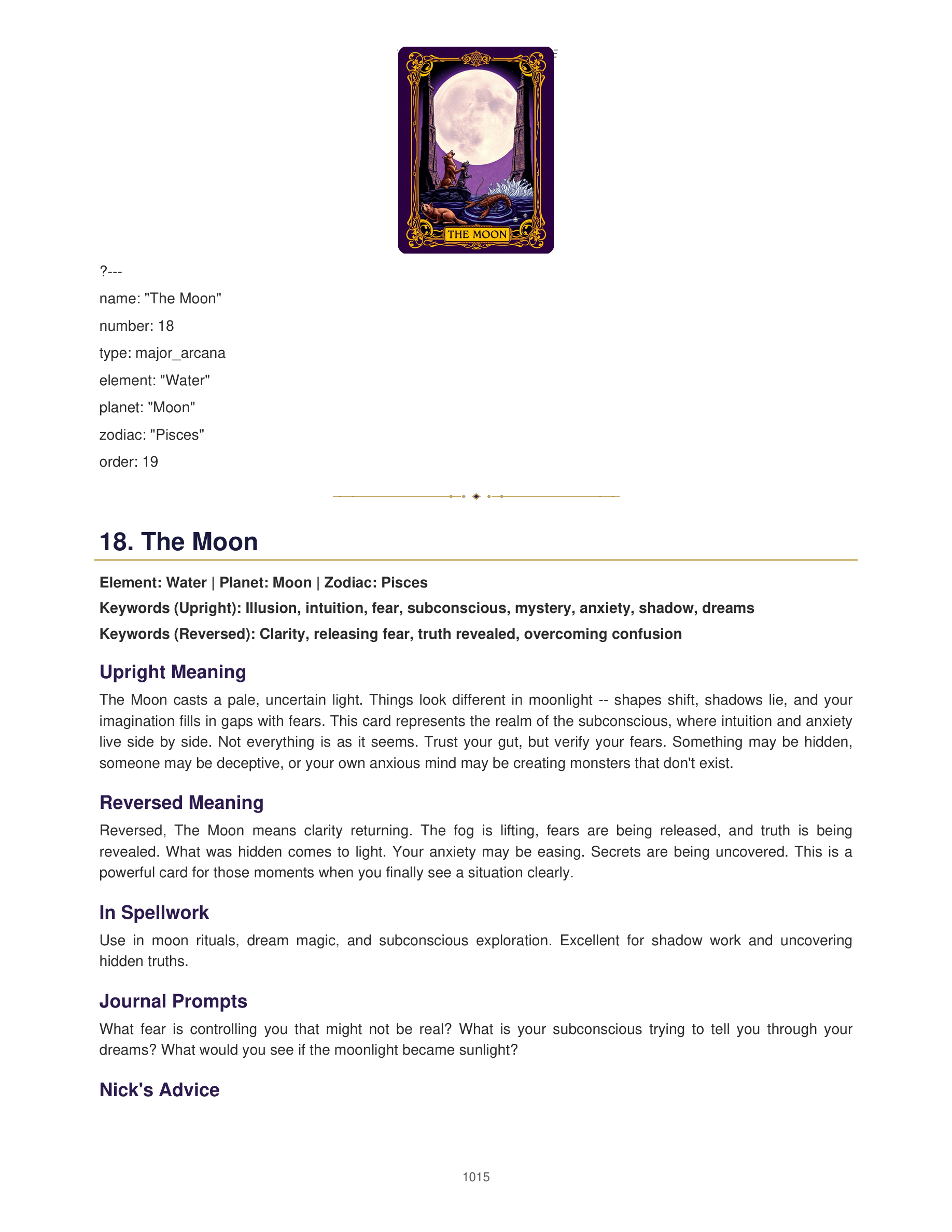 The Moon — The Tarot Guide