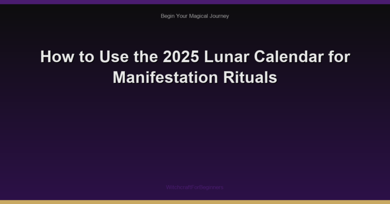 How to Use the 2025 Lunar Calendar for Manifestation Rituals