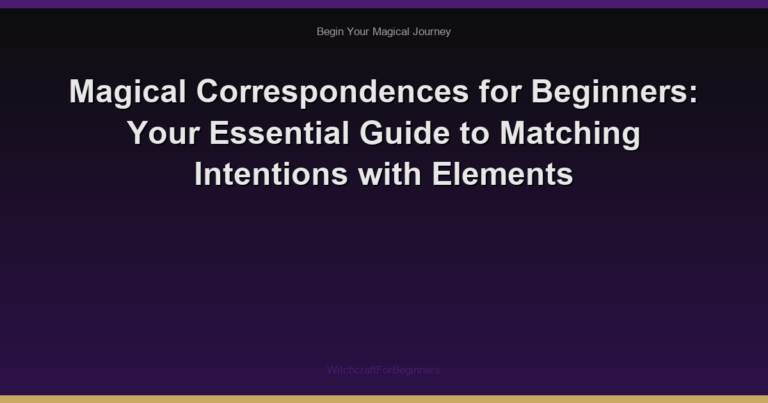 Magical Correspondences for Beginners: Your Essential Guide to Matching Intentions with Elements