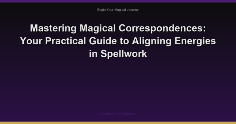 Mastering Magical Correspondences: Your Practical Guide to Aligning Energies in Spellwork