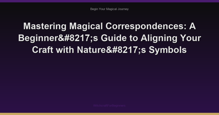 Mastering Magical Correspondences: A Beginner’s Guide to Aligning Your Craft with Nature’s Symbols