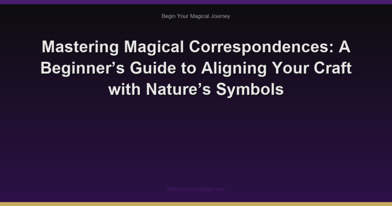 Mastering Magical Correspondences: A Beginner’s Guide to Aligning Your Craft with Nature’s Symbols