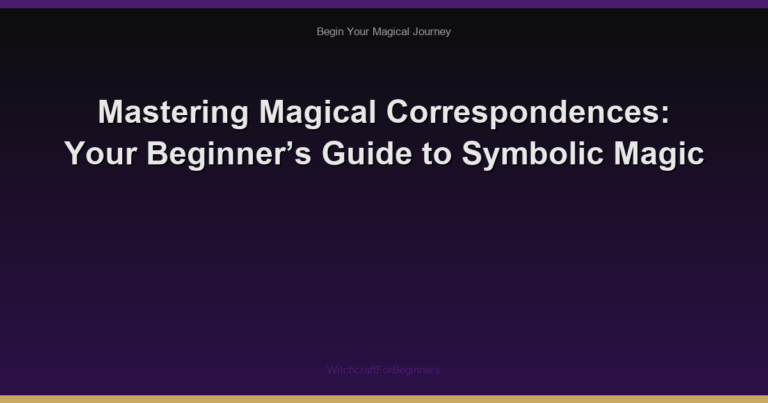 Mastering Magical Correspondences: Your Beginner’s Guide to Symbolic Magic