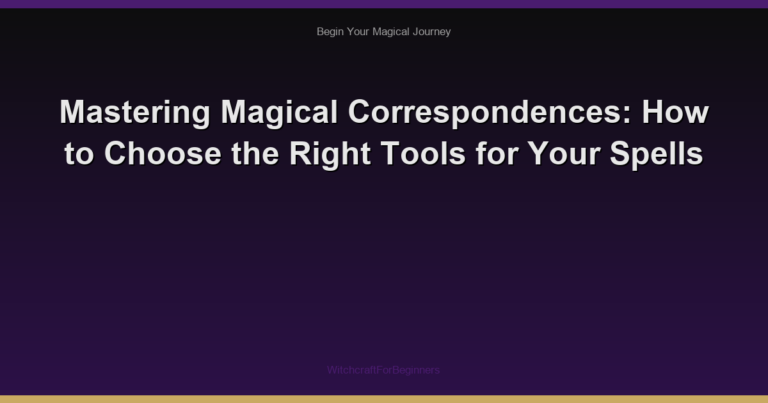Mastering Magical Correspondences: How to Choose the Right Tools for Your Spells
