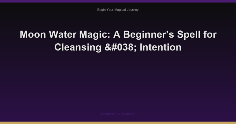 Moon Water Magic: A Beginner’s Spell for Cleansing & Intention