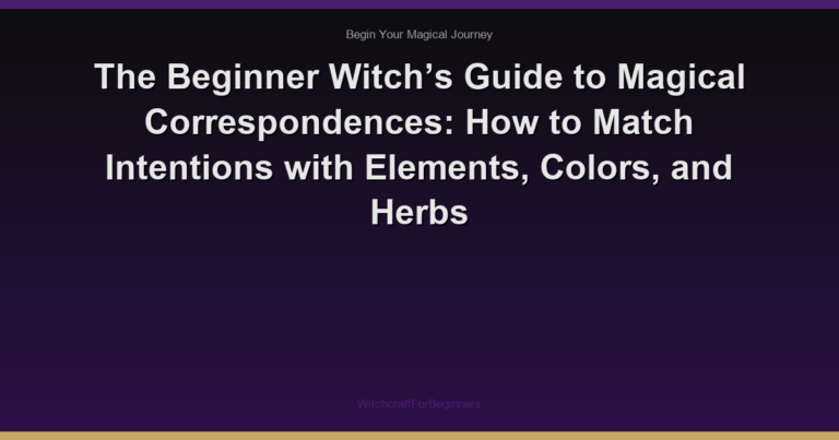The Beginner Witch’s Guide to Magical Correspondences: How to Match Intentions with Elements, Colors, and Herbs