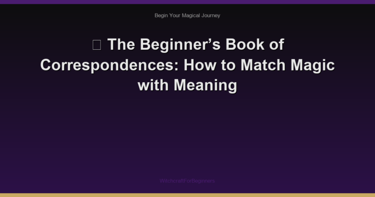 🌙 The Beginner’s Book of Correspondences: How to Match Magic with Meaning