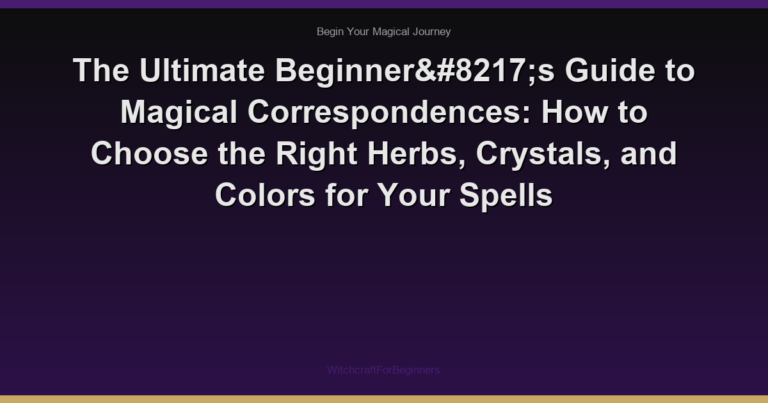 The Ultimate Beginner’s Guide to Magical Correspondences: How to Choose the Right Herbs, Crystals, and Colors for Your Spells